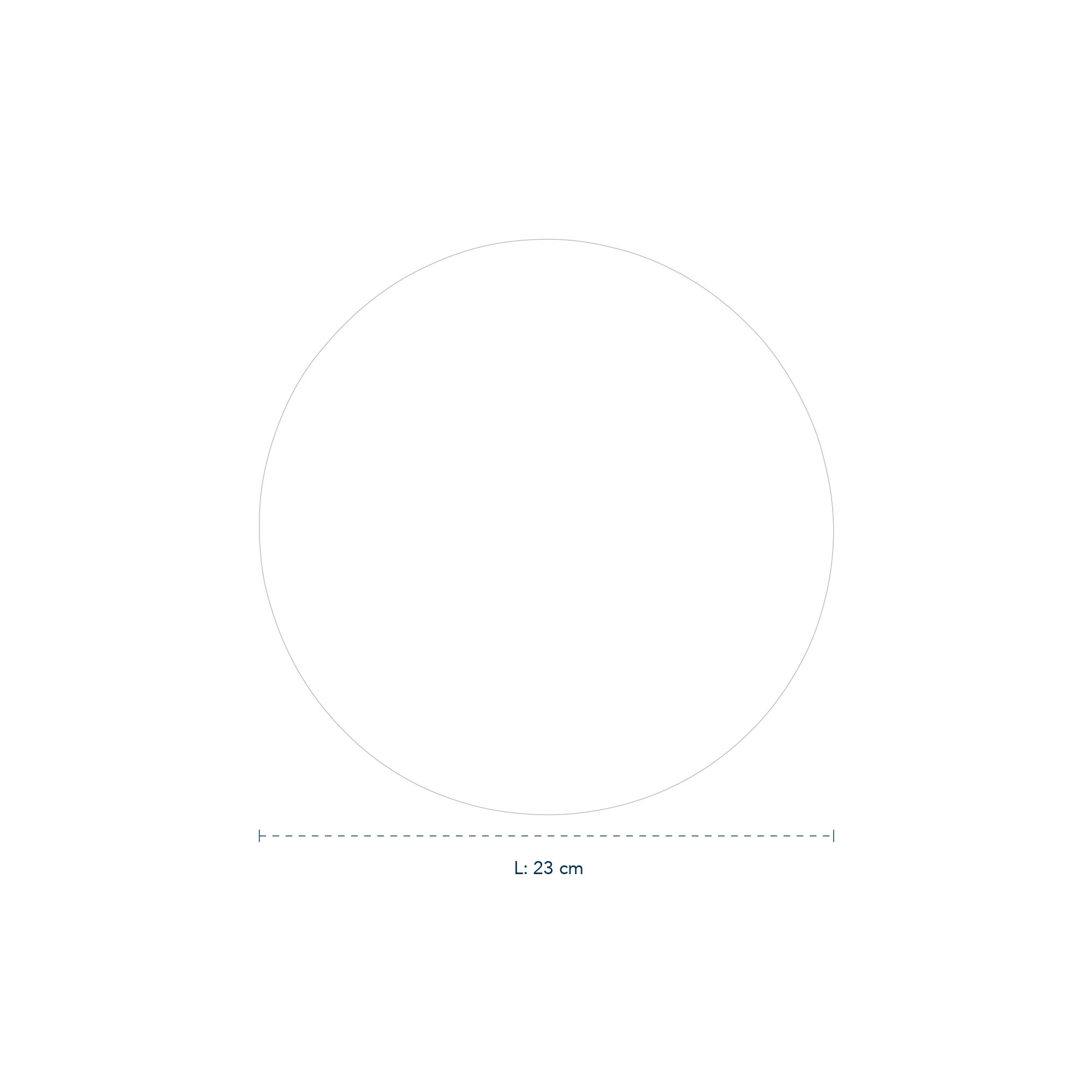 Line drawing of White Fluted Plate Coupe 23 cm